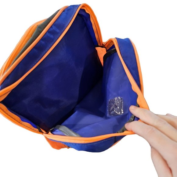 Vintage 90s Bugle Boy Duffle Gym Bag Weekender Overnight Blue Orange Streetwear‎ - Picture 10 of 16